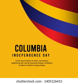 Columbia independence day vector template. Design illustration for banner, advertising, greeting cards or print.