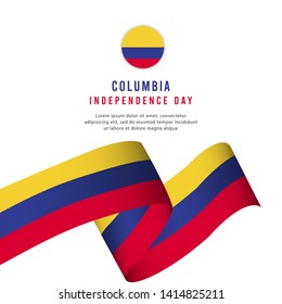 Columbia independence day vector template. Design for banner, greeting cards or print.