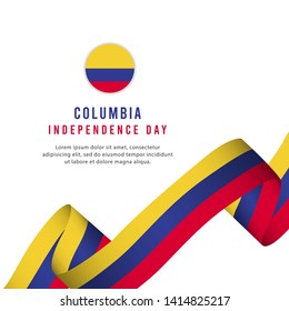 Columbia independence day vector template. Design for banner, greeting cards or print.