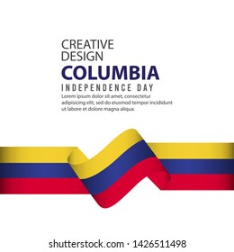 Plantilla de vector de diseño creativo de póster del Día Independiente de Columbia