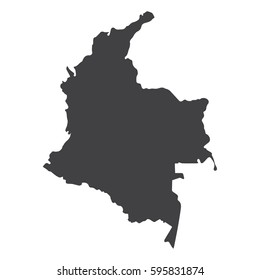 Columbia map in black on a white background. Vector illustration