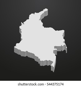 Columbia map in gray on a black background 3d