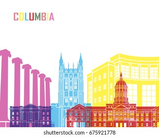 Columbia MO Skyline Pop In Editable Vector File