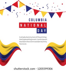 Columbia National Day Vector Template Design Illustration