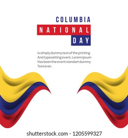 Columbia National Day Vector Template Design Illustration