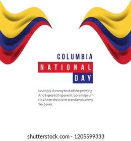 Columbia National Day Vector Template Design Illustration