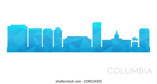 Columbia, SC, USA Low Poly Skyline Clip Art City Design. Geometric Polygon Graphic Horizon Icon. Vector Illustration Symbol.