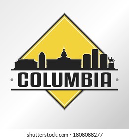 Columbia, SC, USA Skyline Logo. Adventure Landscape Design Vector Illustration.