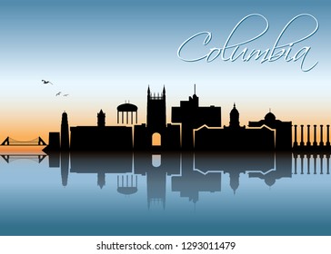 Columbia skyline - Missouri, United States of America, USA - vector illustration