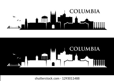 Columbia skyline - Missouri, United States of America, USA - vector illustration