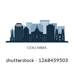 Columbia skyline, monochrome silhouette. Vector illustration.