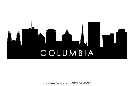 Columbia skyline silhouette. Black Columbia city design isolated on white background. 
