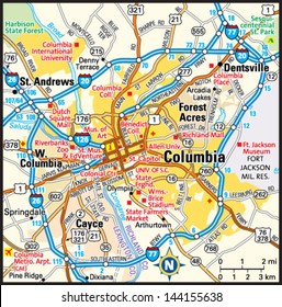 Columbia, South Carolina Area Map