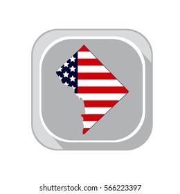 Columbia State Map, American flag. Icons on a white background