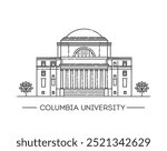 Columbia university vector outline illustration