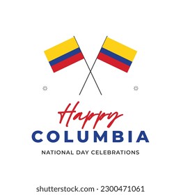 Columbia waving flag banner design template. Design for national day celebrations