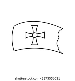 Columbine cross icon, flag, vector illustration