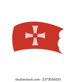 Columbine cross icon, flag, vector illustration