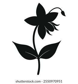 Columbine flower vector illustration element.