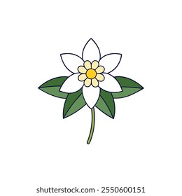 Columbine flower vector illustration icon.