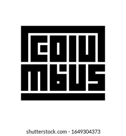 Columbus Calligraphy Logo in black color and block code style