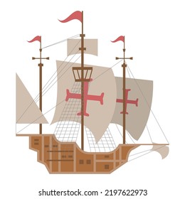 Columbus Caravel Ship Nautical Icon
