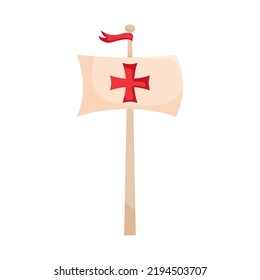 Columbus caravella flag on white background