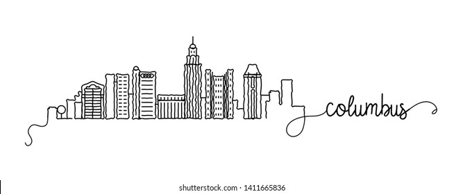 Columbus City Skyline Doodle Sign Stock Vector (Royalty Free ...