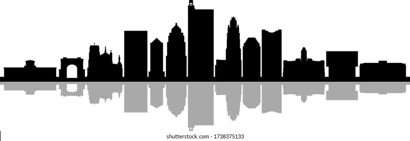 COLUMBUS City Skyline Silhouette Cityscape Vector