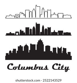 Columbus City Skyline vector illustration. Eps 10