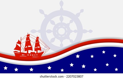 Columbus Day Background with Copy Space Area, Suitable to be placed on content with that theme.