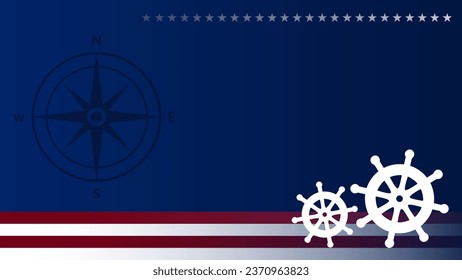 Columbus Day Background with Copy Space Area and Silhouette compass and Steer Wheel. And is Also Suitable for Use with Harmonious Themes - Powered by Shutterstock - Get 15% off with code: PIKWIZARD15