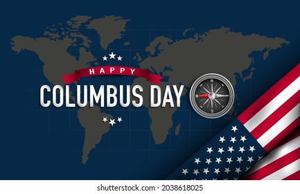 Columbus Day Background Design. Banner, Poster, Greeting Card. Vector Illustration.