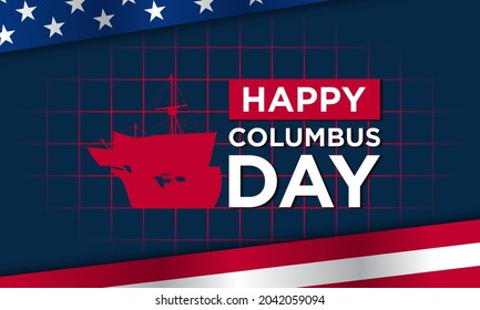 Columbus Day Background Design. Banner, Poster, Greeting Card. Vector Illustration. - Shutterstock ID 2042059094