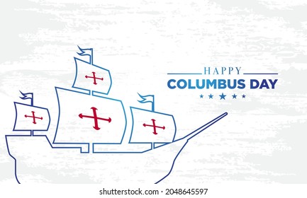 Diseño de fondo del Día de Colón. Cartel, afiche, tarjeta de felicitación. Ilustración vectorial.