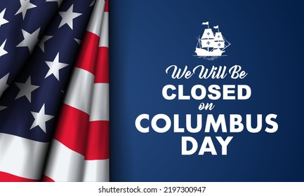 columbus Day Background Design. Banner, Poster, Greeting Card. Vector Illustration.