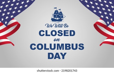 diseño de fondo de columbus Day. Cartel, afiche, tarjeta de felicitación. Ilustración vectorial.