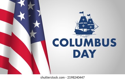 columbus Day Background Design. Banner, Poster, Greeting Card. Vector Illustration.