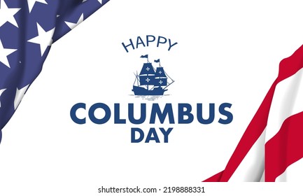 columbus Day Background Design. Banner, Poster, Greeting Card. Vector Illustration.