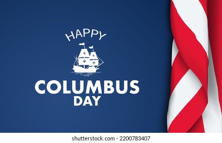 columbus Day Background Design. Banner, Poster, Greeting Card. Vector Illustration.