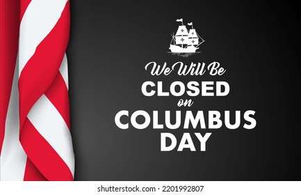 columbus Day Background Design. Banner, Poster, Greeting Card. Vector Illustration.