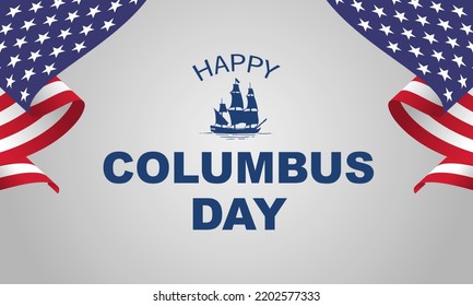 columbus Day Background Design. Banner, Poster, Greeting Card. Vector Illustration.
