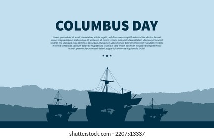 Columbus Day Background Design. Banner, Poster, Greeting Card. Vector Illustration.