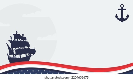Diseño de fondo del Día de Colón con espacio de copia o área en blanco. Adecuado para el evento del Día de Colón.