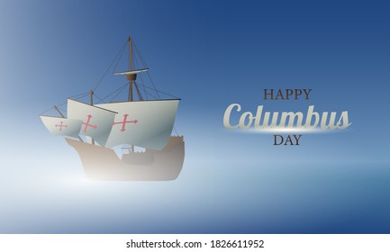 Diseño de fondo del Día de Colón. Cartel o tarjeta de felicitación. Ilustración vectorial.