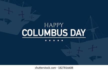 Diseño de fondo del Día de Colón. Cartel o tarjeta de felicitación. Ilustración vectorial.