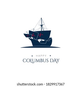 Columbus Day Background Design. Poster or Greeting Card. Vector Illustration.