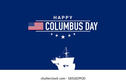 Columbus Day Background Design. Poster or Greeting Card. Vector Illustration.