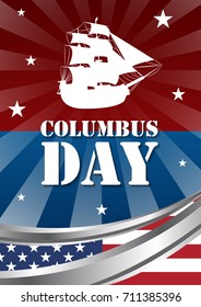 Columbus day background poster brochure vector Illustration