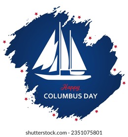 Columbus Day Background with sailing Ship, Steer Wheel and Copy Space Area. Suitable to place on content with that theme.